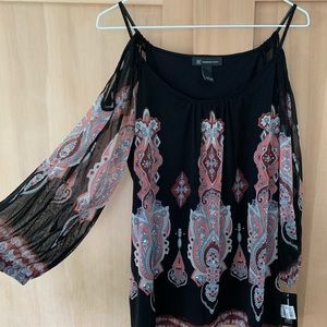 INC peekaboo shoulder blouse